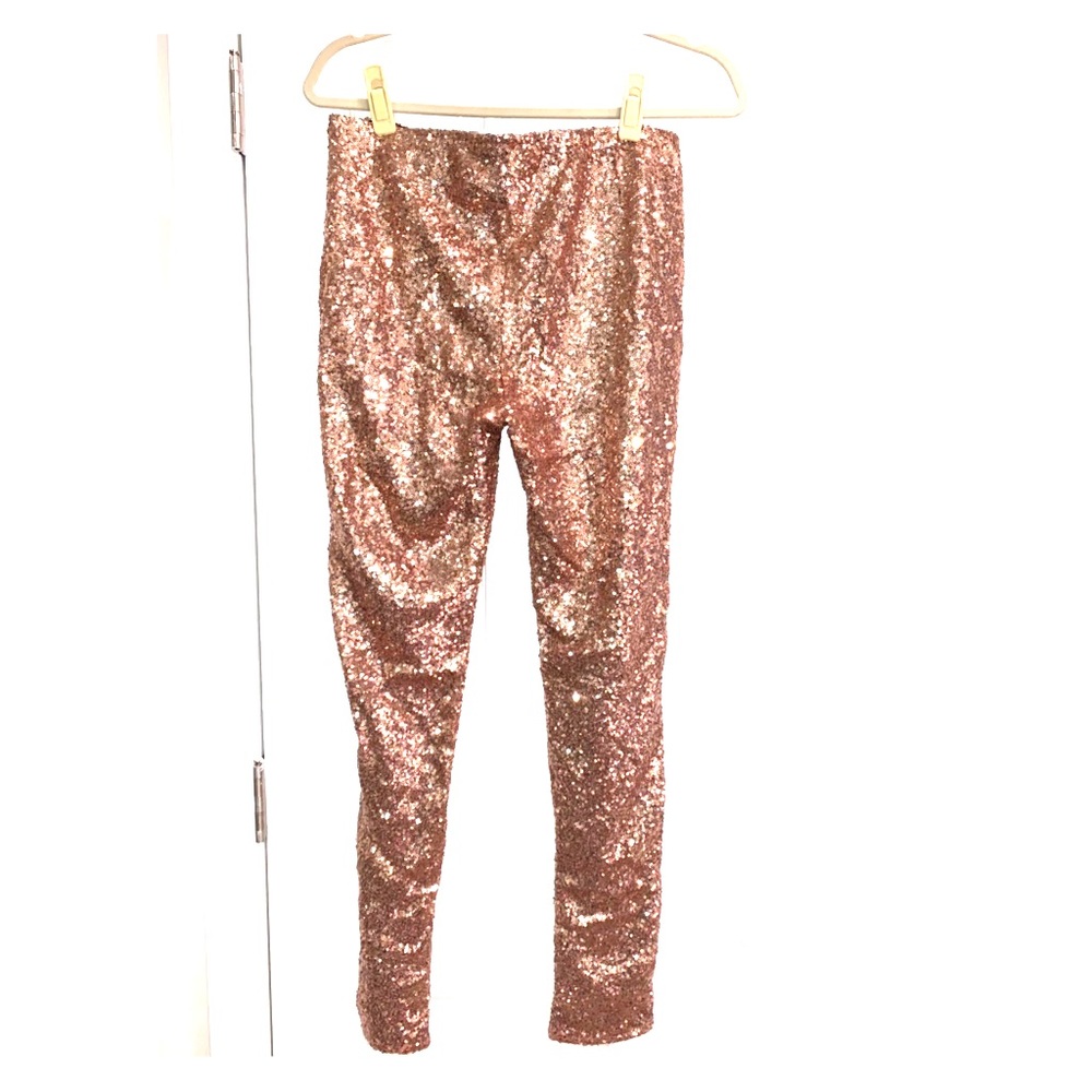 Rose Gold Sequins Leggings